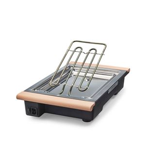 Grill Pierre Deluxe - Plancha Pierre Naturelle 37x23cm - Cadre Bois Hêtre + Grattoir Inclus
