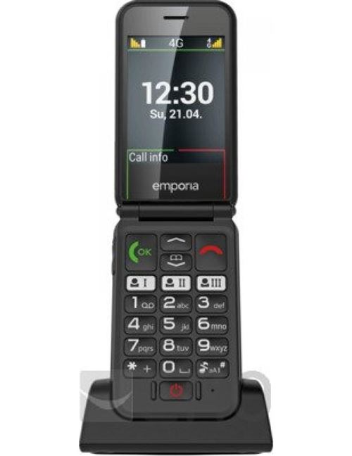 emporiaSIMPLICITYglam - 4G téléphone de service - RAM 48 Mo / Mémoire interne 128 Mo - 320 x 240 pixels - blanc