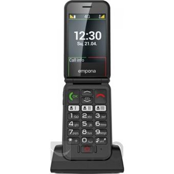 emporiaSIMPLICITYglam - 4G téléphone de service - RAM 48 Mo / Mémoire interne 128 Mo - 320 x 240 pixels - blanc - 1