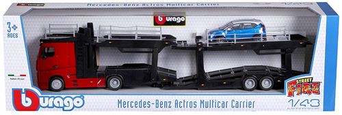 Camion Porte Vehi Bburago Street Fire Mercedes Benz 1:43 Modèle aléatoire