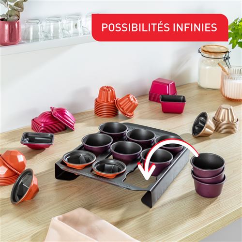 Tefal Creabake - Lot De 3 Moules à Cannelés Orange 7.4cm | Antiadhésif