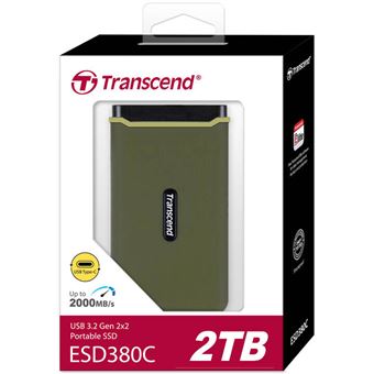 Disque dur externe Transcend ESD380C 2 To Vert militaire