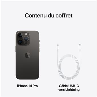 iPhone 14 Pro 6,1&quot; 5G Double SIM 256 Go Noir sidéral