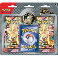Pokémon : Coffret Méga-Évolution – Héros Transcendants – Méga-Roitiflam-ex (1 Carte Promo Brillante, 1 Carte Grand Format lenticulaire et 4 boosters