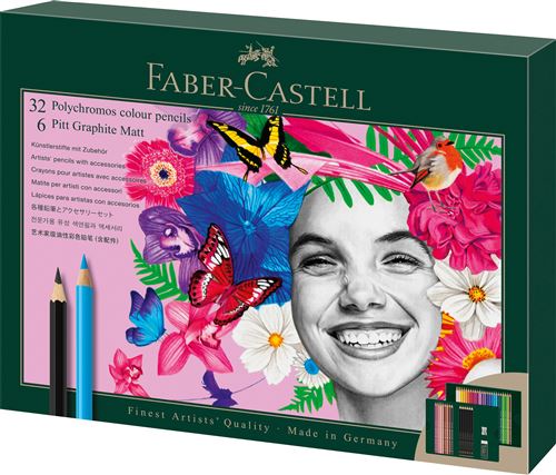 Set de 40 Polychromos et Pitt Graphite Matt Faber-Castell