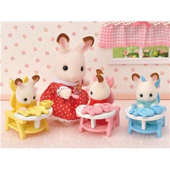 Les triplés lapin chocolat et accessoires puériculture Sylvanian Families