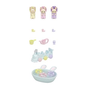 Figurines Sylvanian Families Les triples Lapin Crème et accessoires de bain