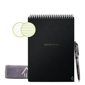 Carnet Connecté Réutilisable Rocketbook Flip Exécutif Executive 15.2 cm x 22.4 cm A5 Noir