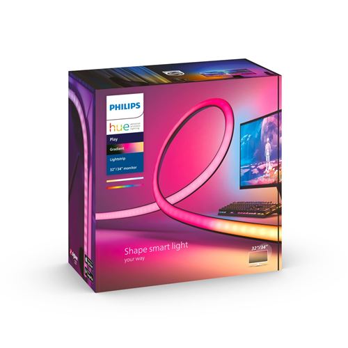 Lampe connectée Philips Hue Play Gradient Lightstrip pour PC Gaming 32-34 Noir