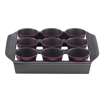 Set de 3 moules à muffins Tefal Creabake J3069404 Violet Byzance