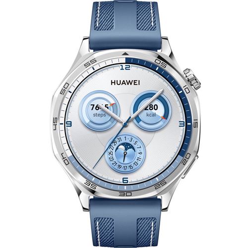Montre connectée Huawei Watch GT 5 46 mm acier inoxydable avec bracelet en nylon Bleu