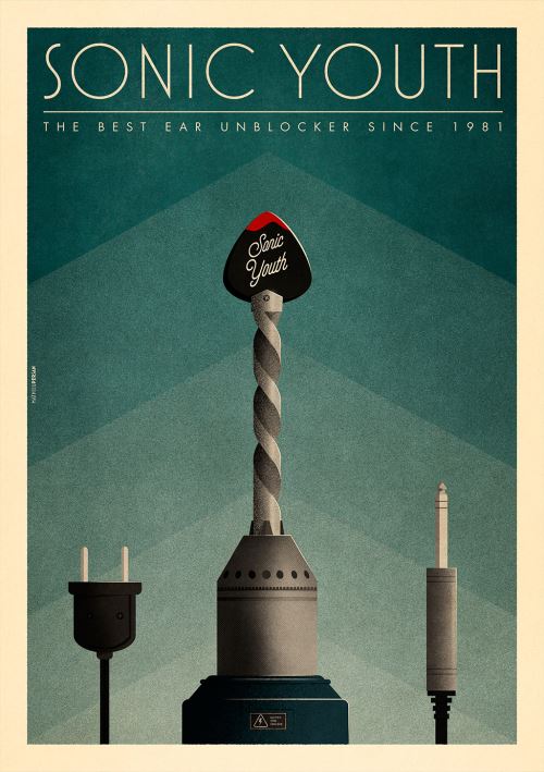 Affiche Sergeant Paper Sonic Youth 30x42 cm Edition limitée signée