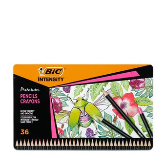Boîte en Métal de 36 Crayons de couleur Bic Intensity Premium - 1