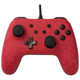 Manette filaire Nintendo Switch Plus Super Mario Rouge et noire