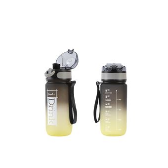 Gourde Itotal Bouteille de motivation Tritan 500 ml Noir et Jaune