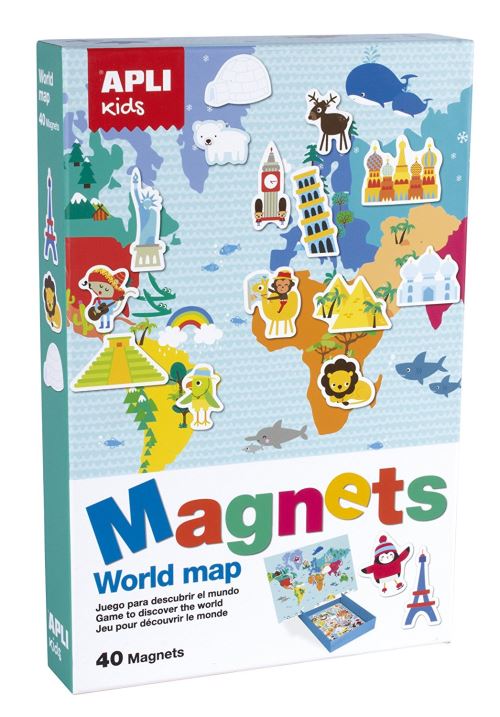 Set de 40 magnets Apli Kids World Map