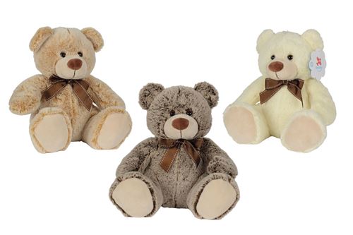 Personnage en peluche Nicotoy Ours avec nœud 26 cm Modèle aléatoire