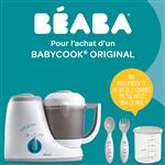 Pack Béaba Babycook Original avec 1 maxi portion et 2 couverts Gris et Blanc