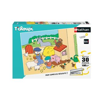 Puzzle enfant 30 pièces Nathan T'Choupi à la ferme