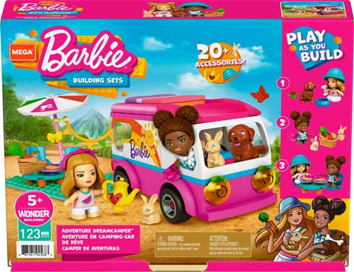 Jeu de construction Mega Bloks Mega Construx Barbie Aventure en Camping-car