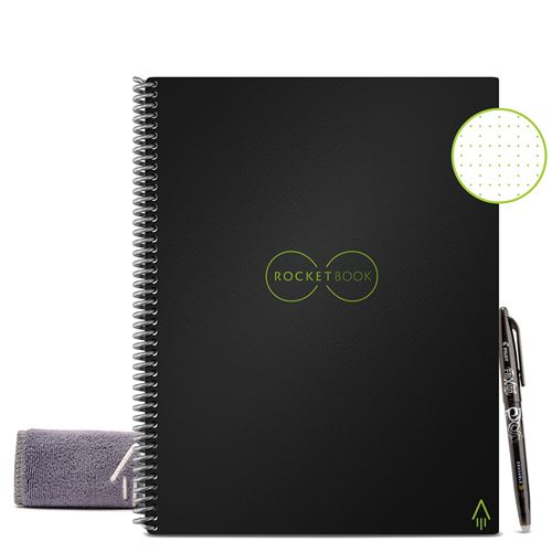 Connected notebook - oneindig herbruikbaar - Rocketbook Core Letter - 21,6 cm x 28 cm A4 Zwart