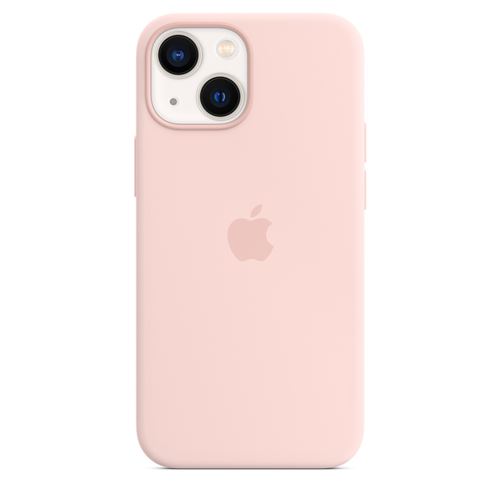 Coque en silicone Apple avec MagSafe pour iPhone 13 mini Rose craie
