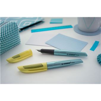 Stylo plume Stabilo Flow cosmetic Jaune et Bleu