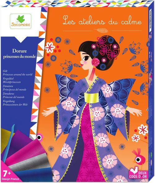 Kit créatif Au Sycomore Les ateliers du calme Dorure Princesses du monde