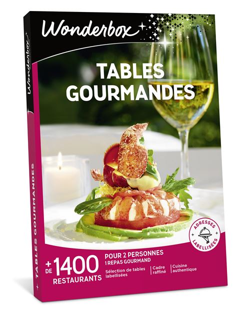 Coffret cadeau Wonderbox Tables gourmandes Edition 2025