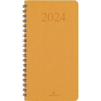 Agenda civil semainier poche Oberthur 2024 16 Wire’O FSC Galway Moutarde