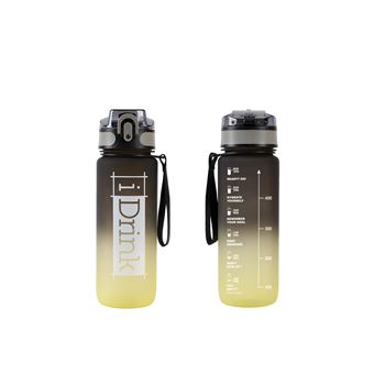 Gourde Itotal Bouteille de motivation Tritan 750 ml Noir et Jaune