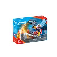 Playmobil 71090 Pompier et Quad - City Action - avec Un Personnage, Un Quad  avec Moteur à rétro-Friction et Divers Accessoires - Intervention