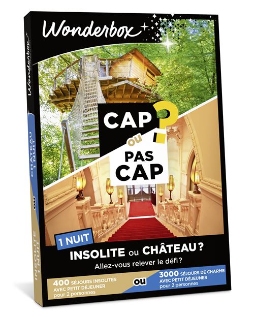 Coffret cadeau Wonderbox Cap ou Pass Cap Insolite ou château? 1 nuit