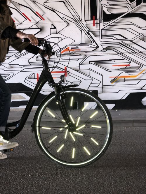 Catadioptre LED lumineux avec animations pour rayon de vélo