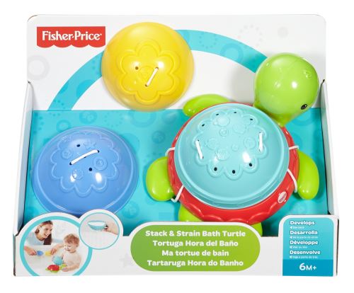 FISHER PRICE - STACK &, STRAIN BATH TURTLE