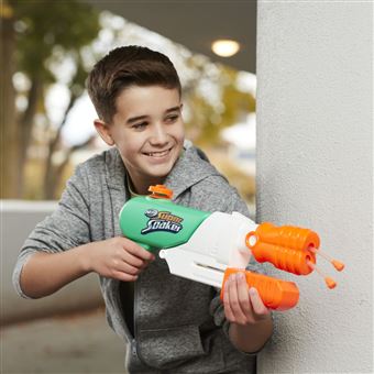 Pistolet à eau Nerf Super Soaker Twister, tire 2 jets d'eau