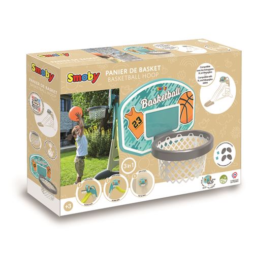 Smoby Panier de Basket enfant Accessoire de toboggan Smoby 3 en 1 Dés