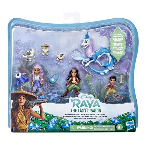 Pack de 7 Mini figurines Disney Princesses Raya et le dernier dragon Histoire de Kumandra, Raya, Sisu, Ongis, Boun et Sisu