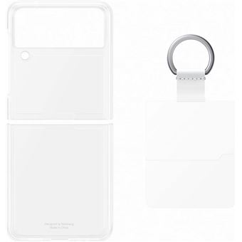 Coque en silicone pour Samsung Galaxy Z Flip 3 avec anneau Transparent - 1