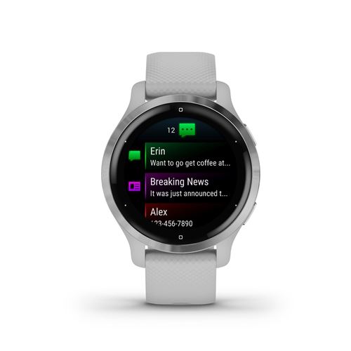 Montre connectée Garmin Collection Venu 2S Argent avec bracelet Gris clair