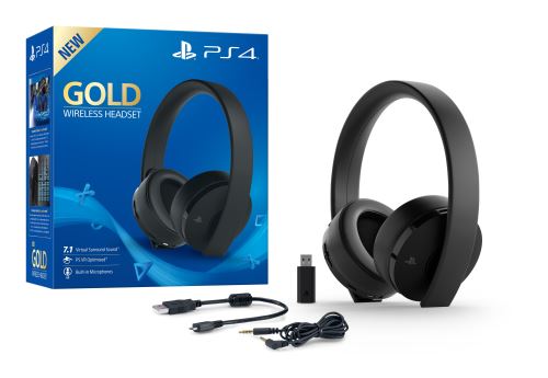 Casque-micro sans fil Gold Edition Noire pour PS4