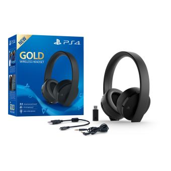 Casque Sans Fil Sony Gold Noir Pour Ps4 Accessoire Console De Jeux