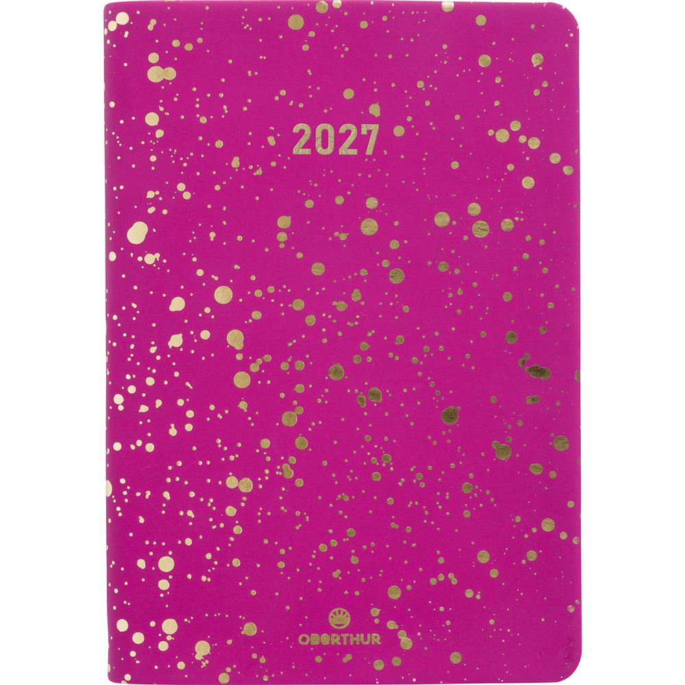 Agenda Semainier Carré 16 - Couverture Fuschia Terrazzo - Janvier à Décembre 2026 - 16x16 Cm - 9