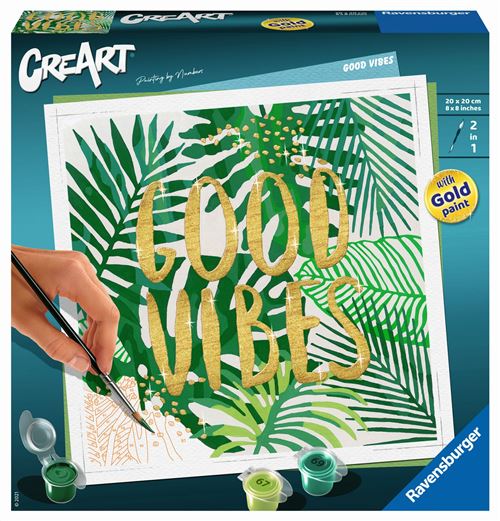 Peinture Au Numéro Ravensburger Creart Format Carré Good Vibes