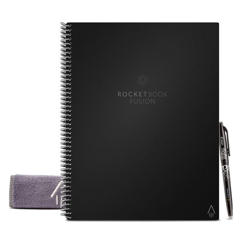 Connected Notebook - oneindig herbruikbaar - Rocketbook Fusion Letter - 21,6 cm x 28 cm A4 Zwart