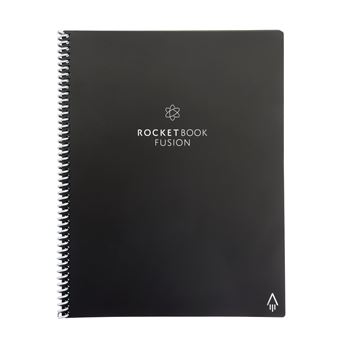 Carnet Connecté Réutilisable à l'infini Rocketbook Fusion Lettre 21.6 cm x 28 cm A4 Noir