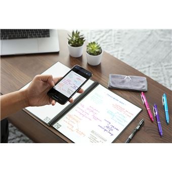Carnet Connecté Réutilisable à l'infini Rocketbook Fusion Lettre 21.6 cm x 28 cm A4 Noir