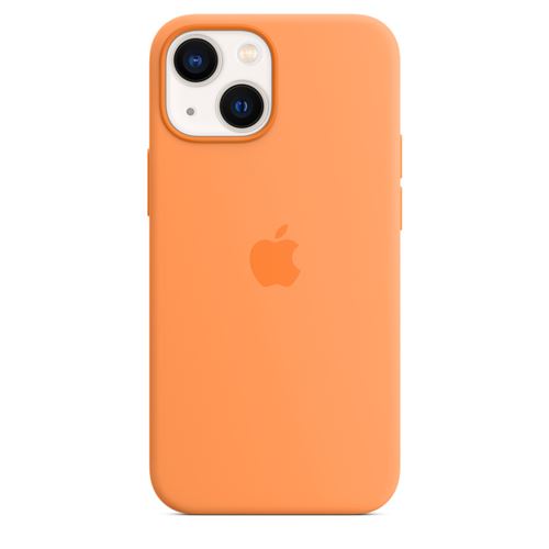 Coque en silicone Apple avec MagSafe pour iPhone 13 mini Orangé