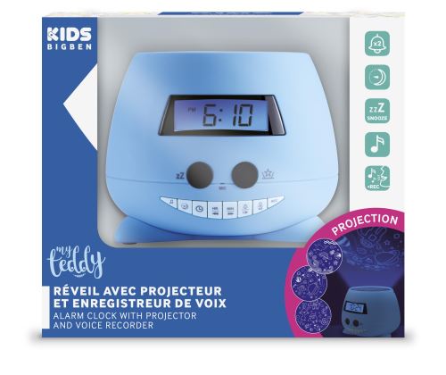 Réveil avec projecteur et enregistreur de voix BigBen Kids My Teddy Bleu