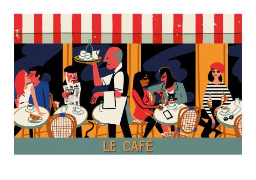 Affiche Sergeant Paper Le Cafe 50x70 cm Edition limitée signée